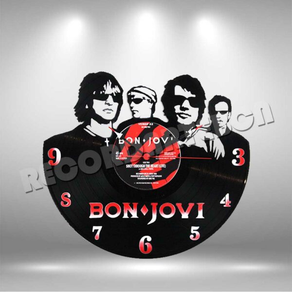 reloj de disco de vinilo de Bon Jovi vinyl clock